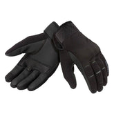 Guanti CRAB, un guanto estivo in pelle nera con compatibilità touch screen. Ideali per motociclisti. Di TUCANO URBANO.